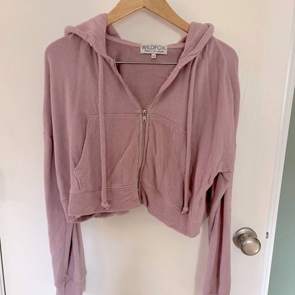 Wildfox Hooded Cropped Sweatshirt